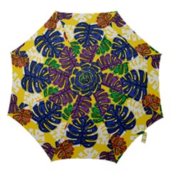 Pattern Leaves Grey Hook Handle Umbrellas (small)