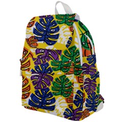 Pattern Leaves Grey Top Flap Backpack