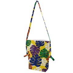 Pattern Leaves Grey Folding Shoulder Bag