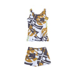 Pattern Leaves Kids  Boyleg Swimsuit