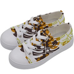 Pattern Leaves Kids  Low Top Canvas Sneakers