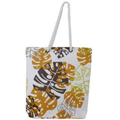 Pattern Leaves Full Print Rope Handle Tote (large)