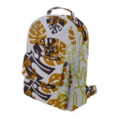 Pattern Leaves Flap Pocket Backpack (large)