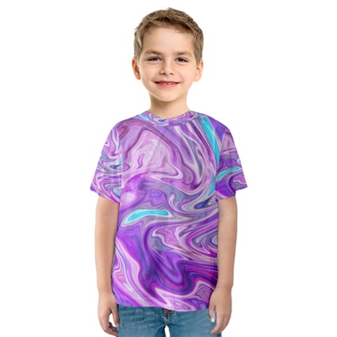 Pattern Texture Art Rainbow Kids  Sport Mesh Tee by HermanTelo