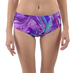 Pattern Texture Art Rainbow Reversible Mid-waist Bikini Bottoms