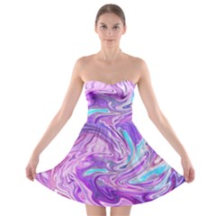 Pattern Texture Art Rainbow Strapless Bra Top Dress