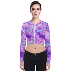 Pattern Texture Art Rainbow Long Sleeve Zip Up Bomber Jacket