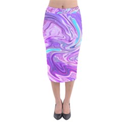 Pattern Texture Art Rainbow Velvet Midi Pencil Skirt