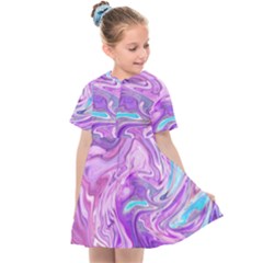 Pattern Texture Art Rainbow Kids  Sailor Dress