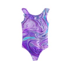 Pattern Texture Art Rainbow Kids  Frill Swimsuit