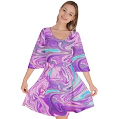 Pattern Texture Art Rainbow Velour Kimono Dress by HermanTelo