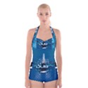 Sport, Surfboard With Water Drops Boyleg Halter Swimsuit  View1