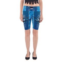 Sport, Surfboard With Water Drops Yoga Cropped Leggings by FantasyWorld7