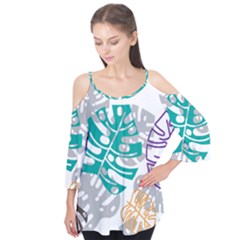 Pattern Leaves Rainbow Flutter Tees