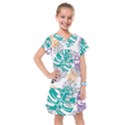 Pattern Leaves Rainbow Kids  Drop Waist Dress View1