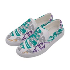 Pattern Leaves Rainbow Women s Canvas Slip Ons