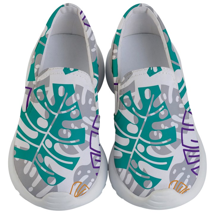 Pattern Leaves Rainbow Kids  Lightweight Slip Ons