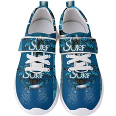 Sport, Surfboard With Water Drops Men s Velcro Strap Shoes by FantasyWorld7