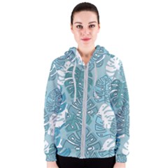 Pattern Leaves Banana Women s Zipper Hoodie