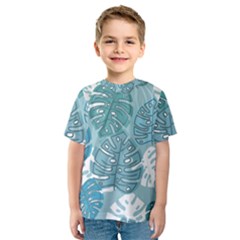 Pattern Leaves Banana Kids  Sport Mesh Tee