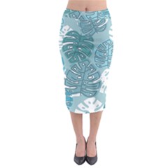 Pattern Leaves Banana Midi Pencil Skirt