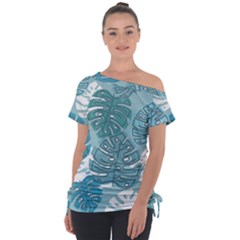 Pattern Leaves Banana Tie-up Tee