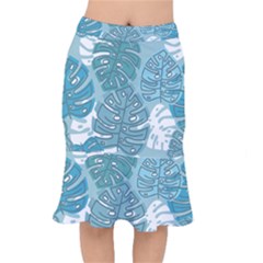 Pattern Leaves Banana Mermaid Skirt