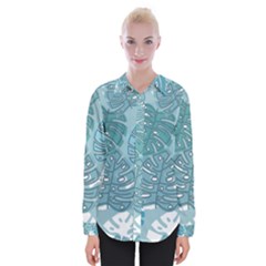 Pattern Leaves Banana Womens Long Sleeve Shirt