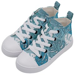 Pattern Leaves Banana Kids  Mid-top Canvas Sneakers by HermanTelo