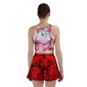 Awesome Creepy Skull With Crowm In Red Colors Mini Skirt View2