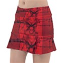 Awesome Creepy Skull With Crowm In Red Colors Tennis Skirt View1