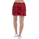 Awesome Creepy Skull With Crowm In Red Colors Tennis Skirt View2