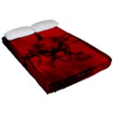 Awesome Creepy Skull With Crowm In Red Colors Fitted Sheet (Queen Size) View2