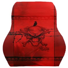 Awesome Creepy Skull With Crowm In Red Colors Car Seat Back Cushion  by FantasyWorld7