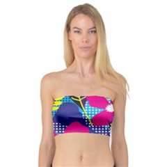 Pattern Leaf Polka Rainbow Bandeau Top