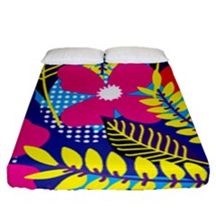 Pattern Leaf Polka Rainbow Fitted Sheet (queen Size)