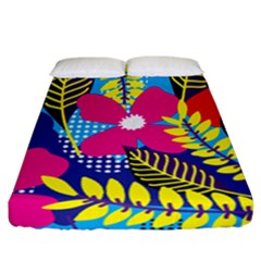 Pattern Leaf Polka Rainbow Fitted Sheet (california King Size)