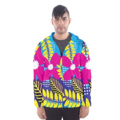 Pattern Leaf Polka Rainbow Men s Hooded Windbreaker