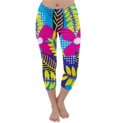 Pattern Leaf Polka Rainbow Capri Winter Leggings  by HermanTelo