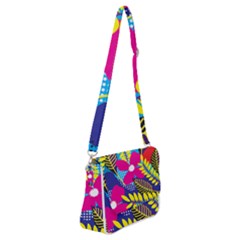 Pattern Leaf Polka Rainbow Shoulder Bag With Back Zipper by HermanTelo