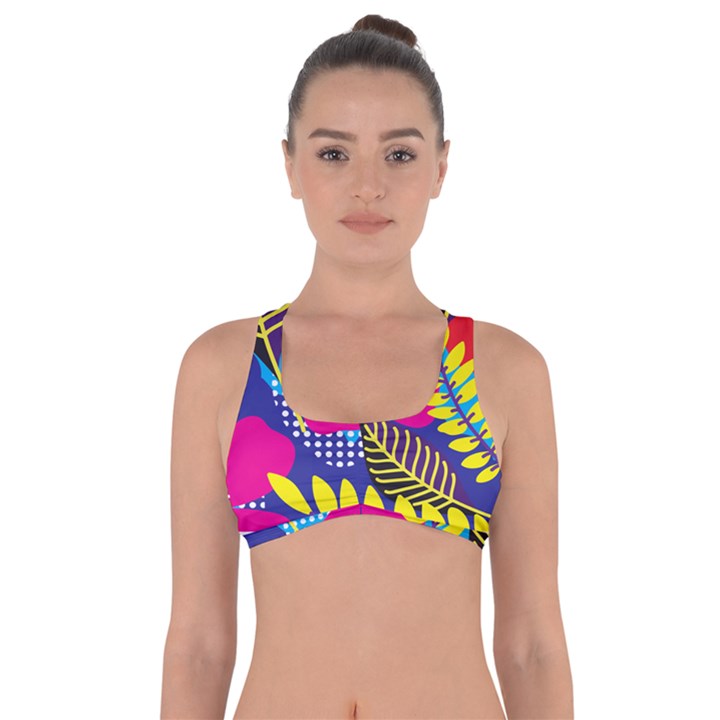 Pattern Leaf Polka Rainbow Got No Strings Sports Bra