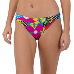 Pattern Leaf Polka Rainbow Band Bikini Bottom