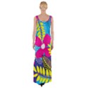 Pattern Leaf Polka Rainbow Maxi Thigh Split Dress View2