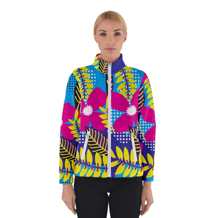 Pattern Leaf Polka Rainbow Winter Jacket