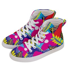 Pattern Leaf Polka Rainbow Men s Hi-top Skate Sneakers