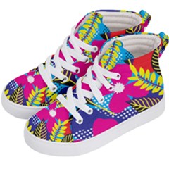 Pattern Leaf Polka Rainbow Kids  Hi-top Skate Sneakers