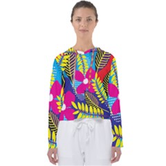 Pattern Leaf Polka Rainbow Women s Slouchy Sweat