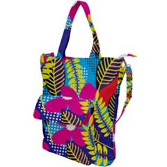 Pattern Leaf Polka Rainbow Shoulder Tote Bag