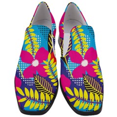 Pattern Leaf Polka Rainbow Slip On Heel Loafers by HermanTelo