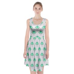 Plant Pattern Green Leaf Flora Racerback Midi Dress